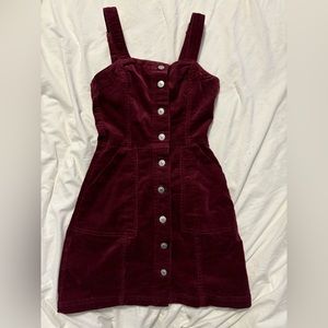Burgundy Overall Dress